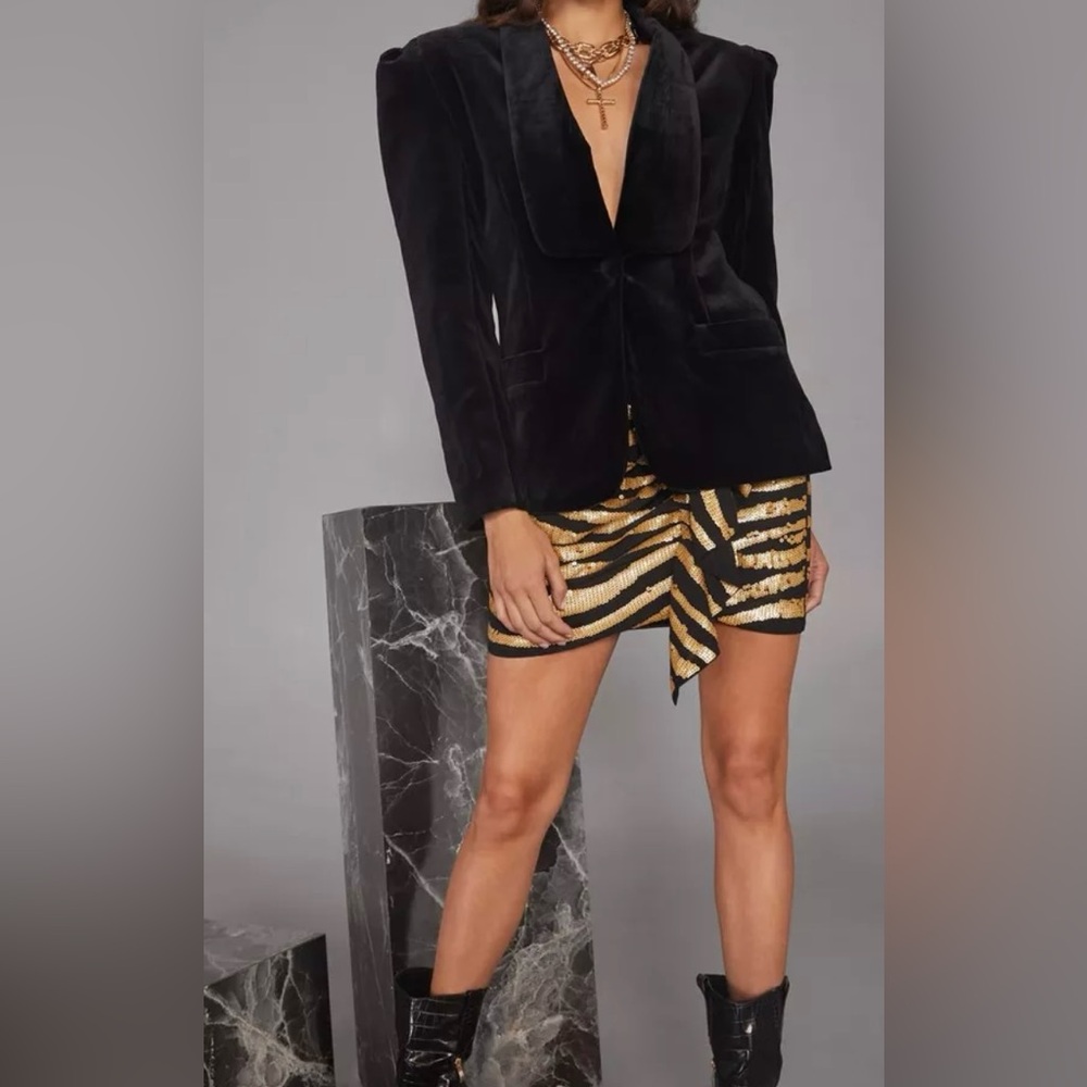 NWT Nasty Gal Black Velvet Blazer size 10